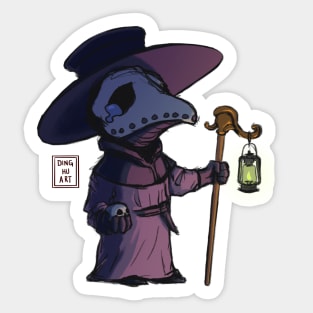 cute sad plague doctor Sticker